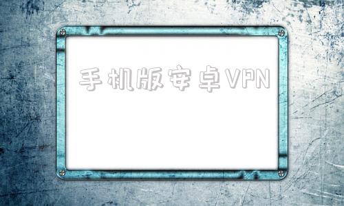 手机版安卓VPN的简单介绍